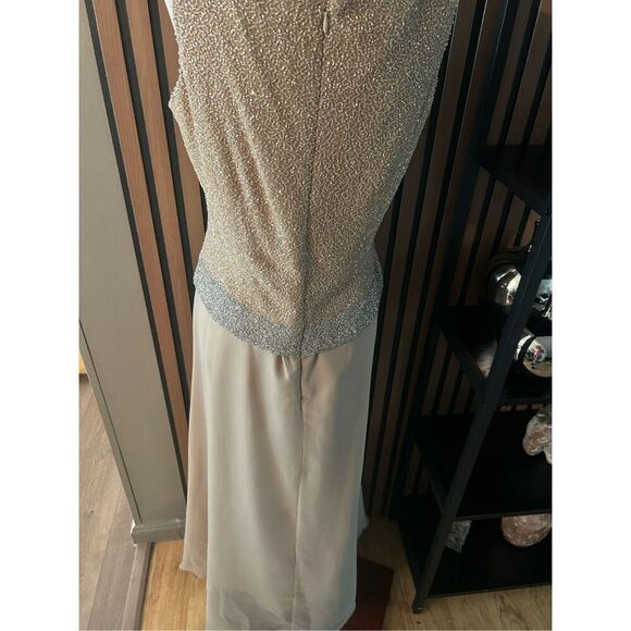 Chadwicks tan neutral color mother of the bride dress wedding guest size 8P - Picture 3 of 8